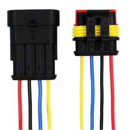 4 Pin Kablolu Su Geçirmez Konnektör Takım